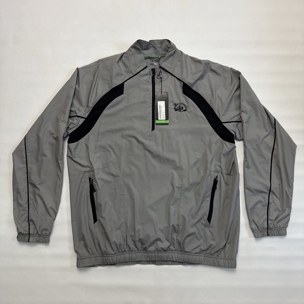 Adidas Golf Large ClimaProof Lvl 2 Lightweight Gray Black Full-Zip Golf Jacket L